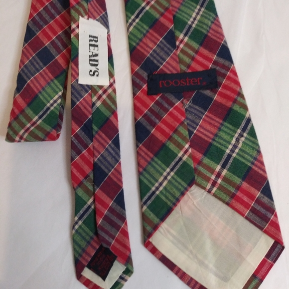 Rooster Men's Cotton Tie #T-14 - Picture 4 of 4